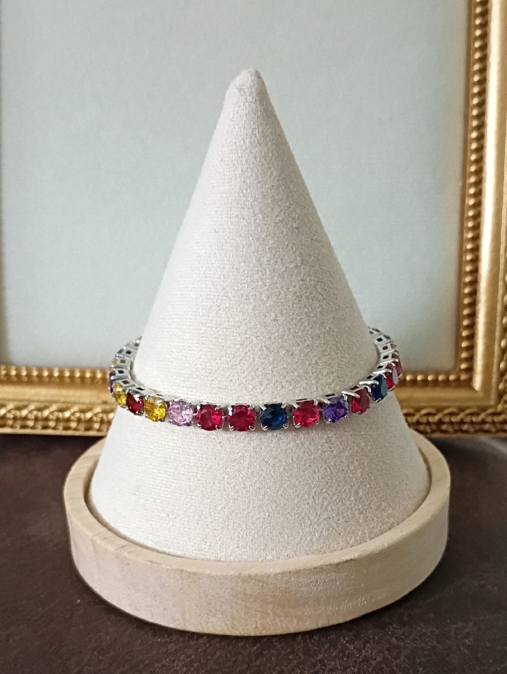 New Multicolor Crystal Tennis Bracelet - Women Jewelry 🚨
